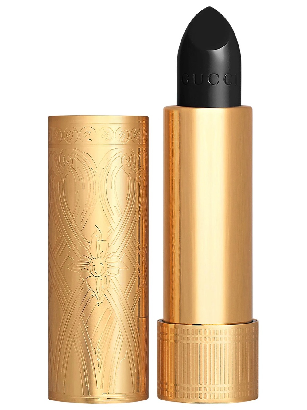 Gucci Black Matte Lipstick in Gold Case
